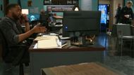 On Beyond the Gates, Jacob is hard at work trying to crack a case. | Image: CBS